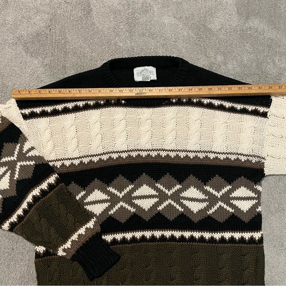 Vintage Northwest Territory Cable Knit Sweater Mens XL 100% Virgin Acrylic - Picture 8 of 15